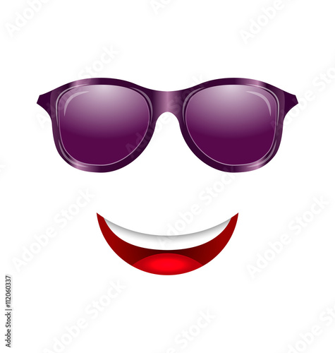 Abstract Fun Face with Mouth and Sunglasses