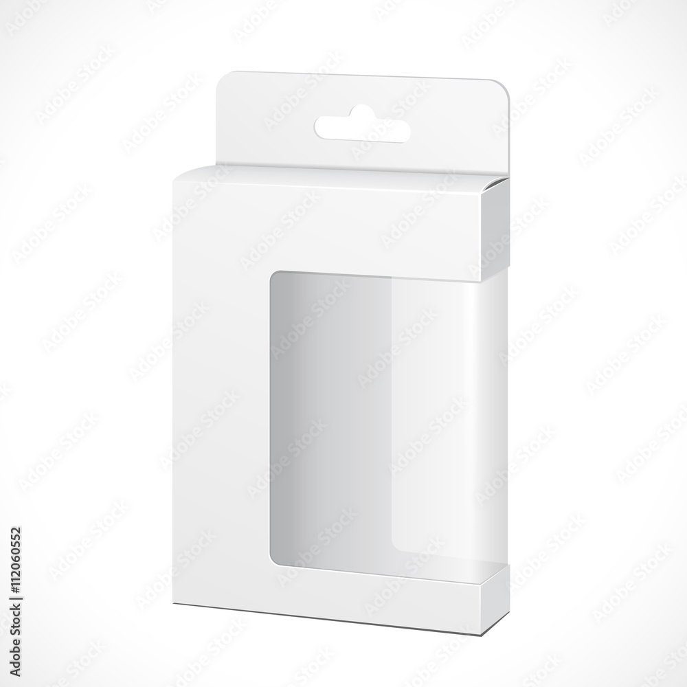 White Product Package Box With Window Illustration Isolated On White Background. Mock Up Template Ready For Your Design. Product Packing Vector EPS10 White Product Package Box With Window Illustration Isolated On White Background. Mock Up Template Ready For Your Design. Product Packing Vector EPS10