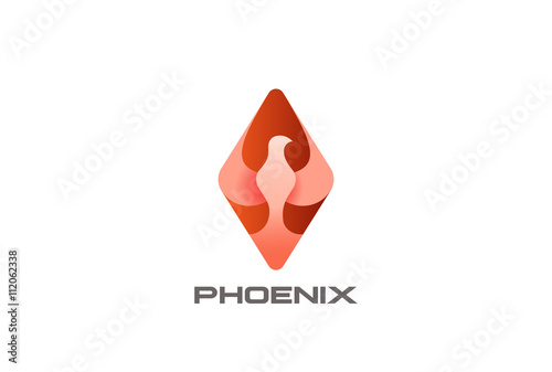 Phoenix Bird abstract rhombus Logo design vector Dove Falcon