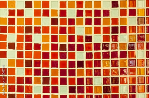 Orange tone mosaic tile texture background