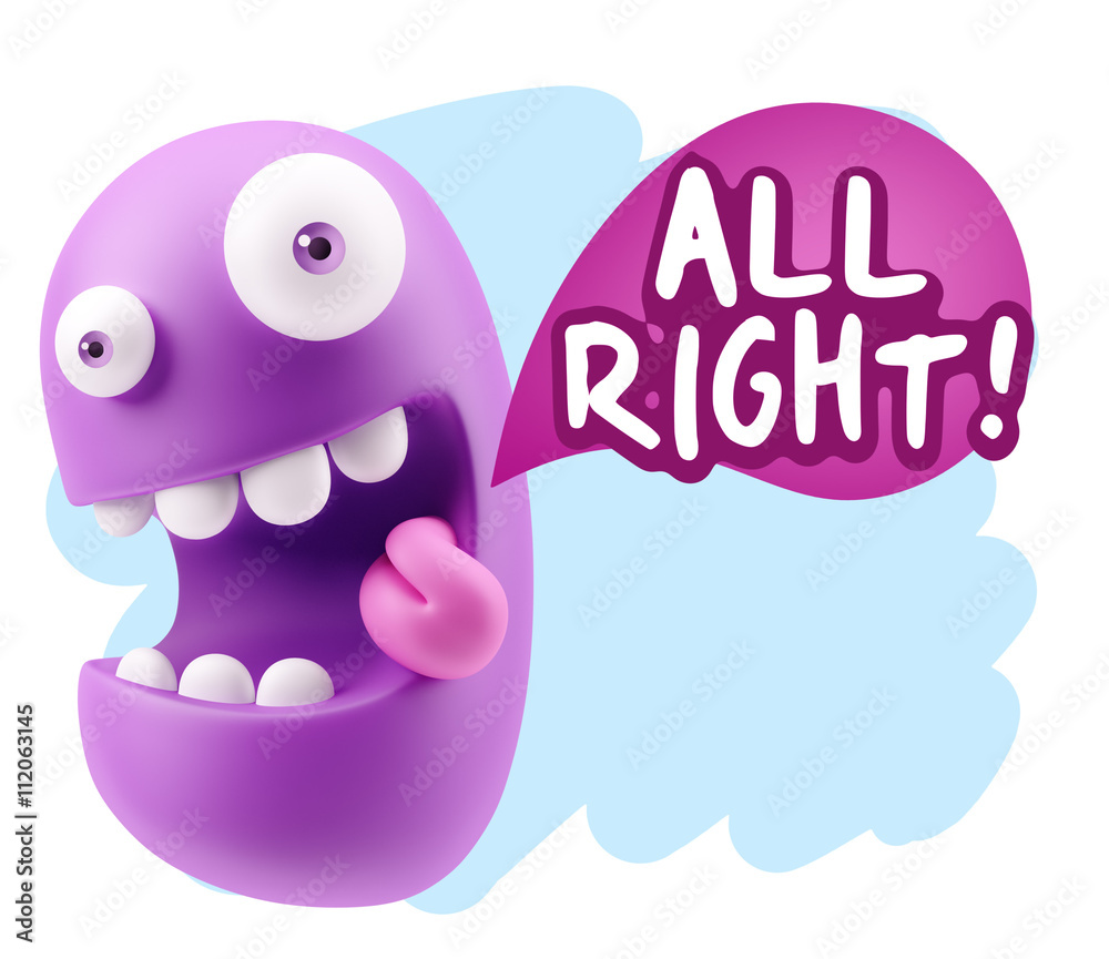 3d Rendering Smile Character Emoticon Expression saying All Righ 3d Rendering Smile Character Emoticon Expression saying All Righ
