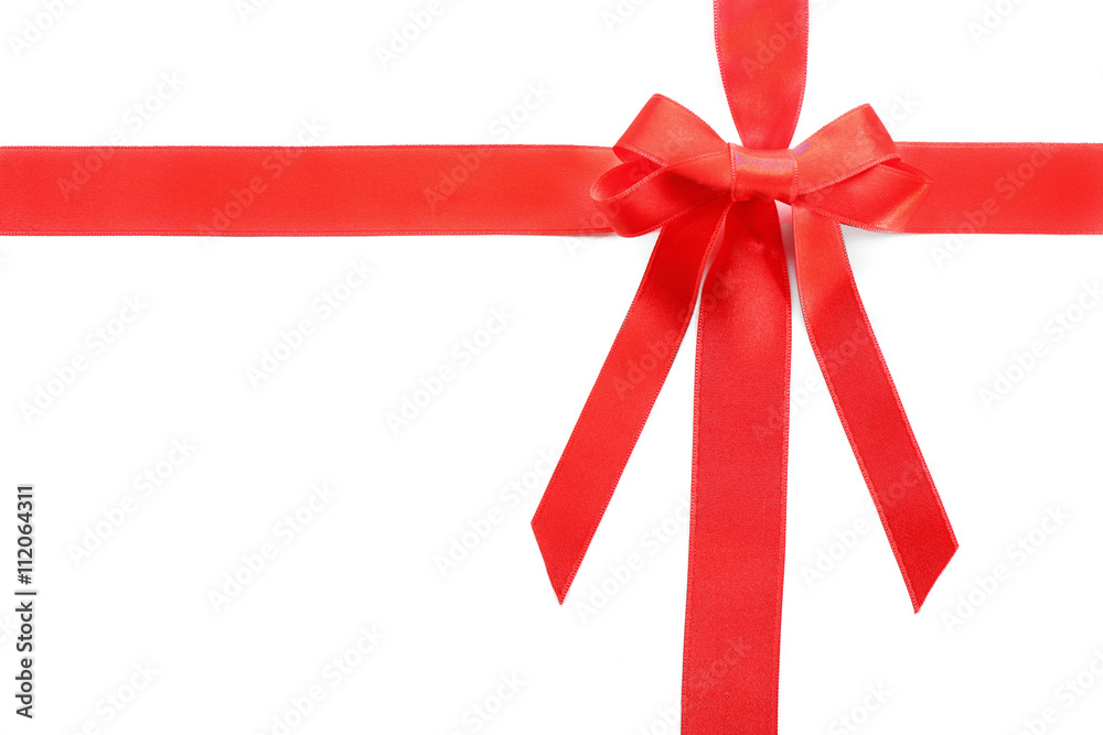 Two ribbons and bow, isolated on white Two ribbons and bow, isolated on white