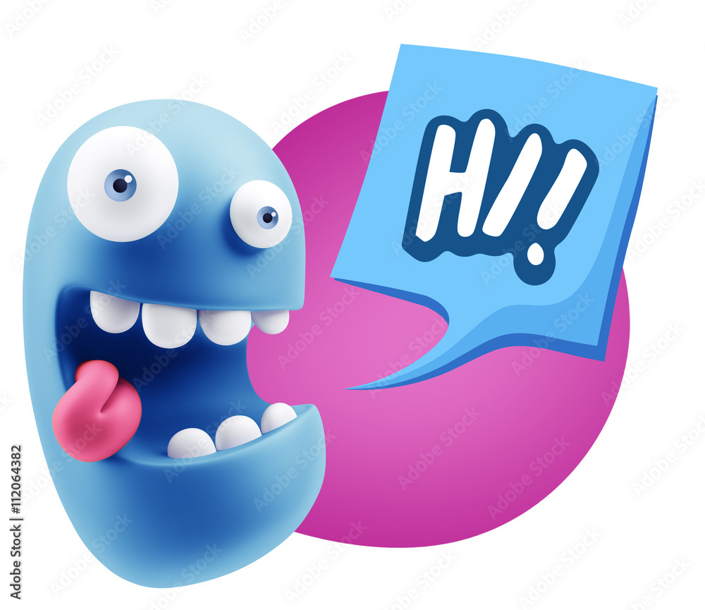 3d Illustration Laughing Character Emoji Expression saying Hi wi 3d Illustration Laughing Character Emoji Expression saying Hi wi