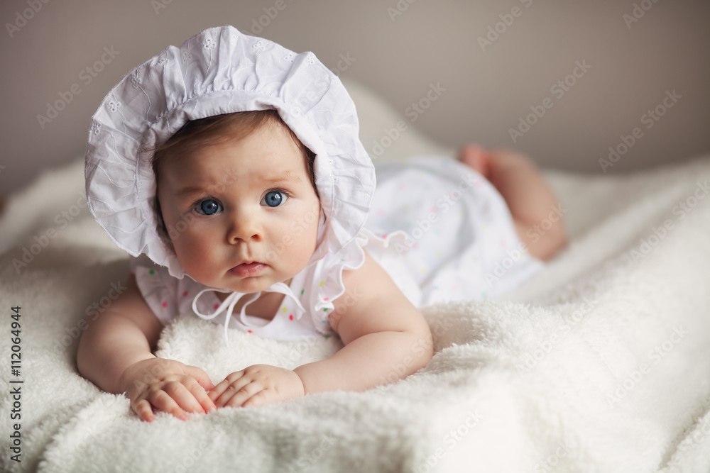 Portrait of small cute girl with blue eyes Portrait of small cute girl with blue eyes