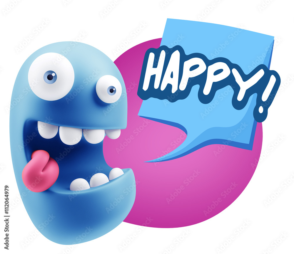 3d Rendering Smile Character Emoticon Expression saying Happy wi 3d Rendering Smile Character Emoticon Expression saying Happy wi