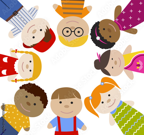 Square frame with children.