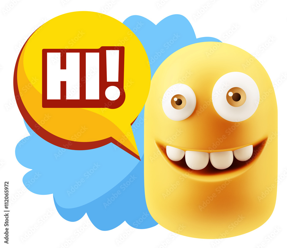 3d Illustration Laughing Character Emoji Expression saying Hi wi 3d Illustration Laughing Character Emoji Expression saying Hi wi