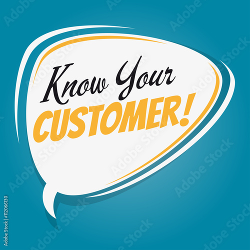 know your customer retro speech bubble