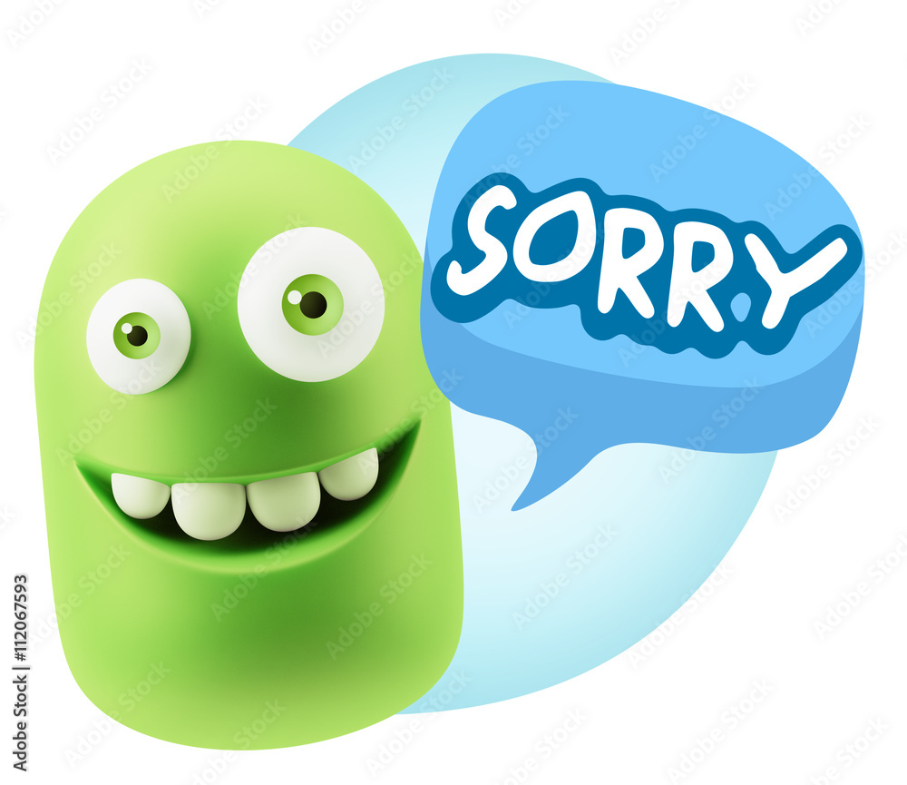 Obraz premium 3d Illustration Laughing Character Emoji Expression saying Sorry