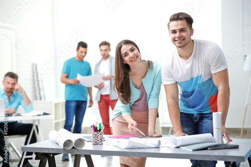 Group of young engineers wo...