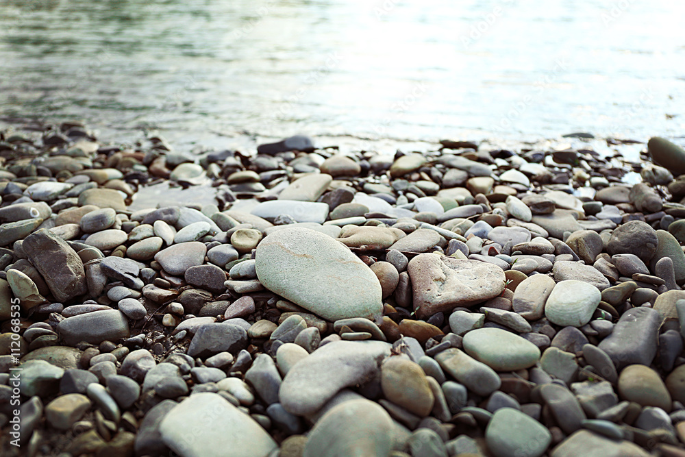 River coast with stones