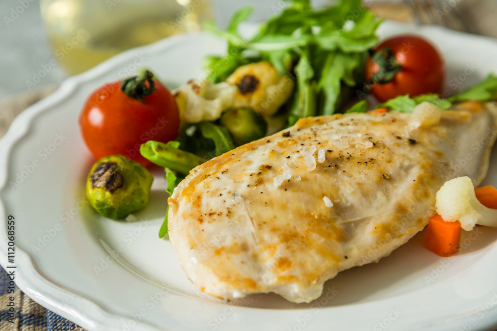 Lunch - chicken steak with vegetables Lunch - chicken steak with vegetables