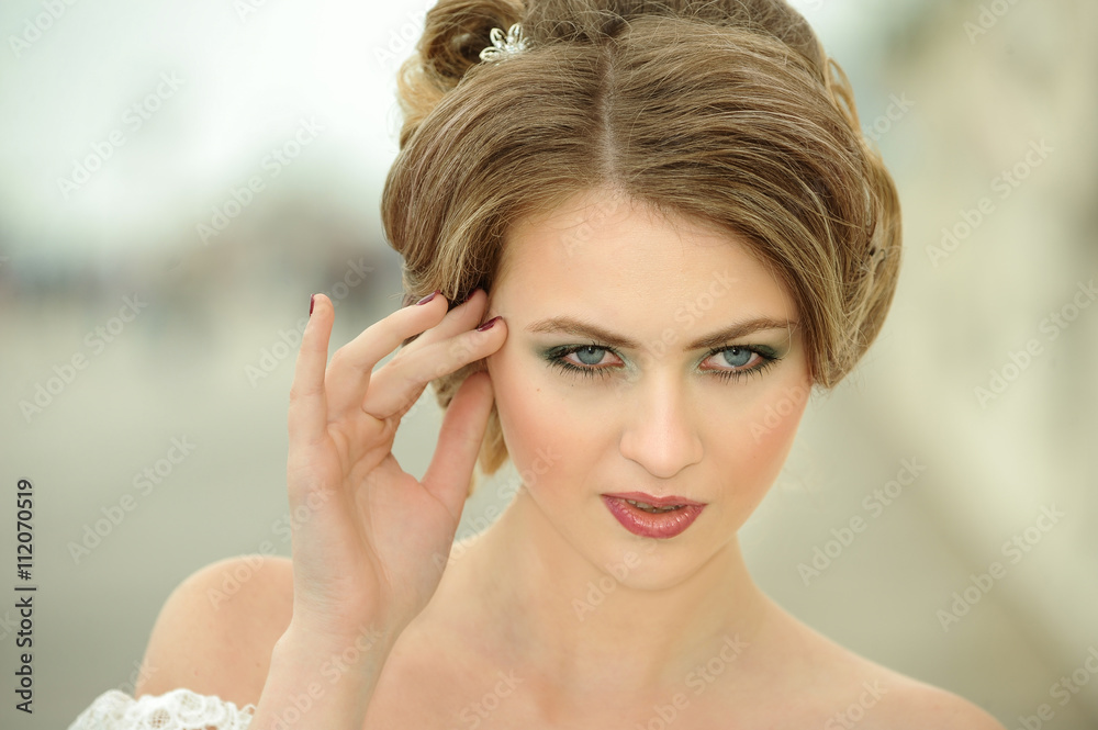 Fototapeta premium Beautiful young woman close-up portrait.