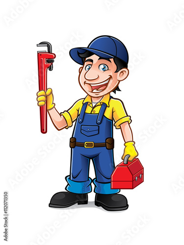 Cartoon Plumber Standing
