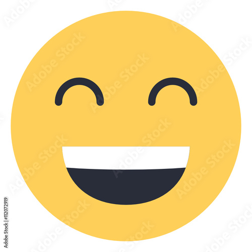 Smiling face with open mouth - Flat Emoticon design | Emojilicious