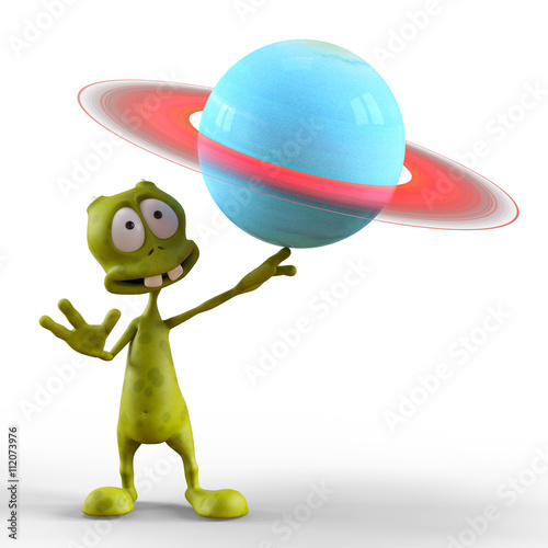 Fototapeta Naklejka Na Ścianę i Meble -  alien cartoon uranus