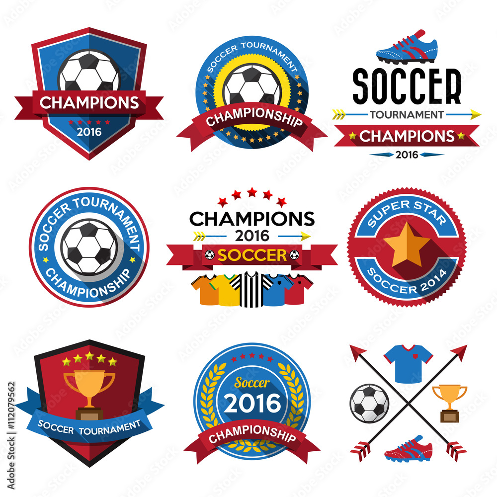 Set of soccer ( football ) badge