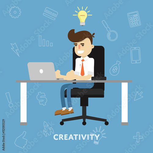 Creative ideas business concept flat abstract isolated vector illustration