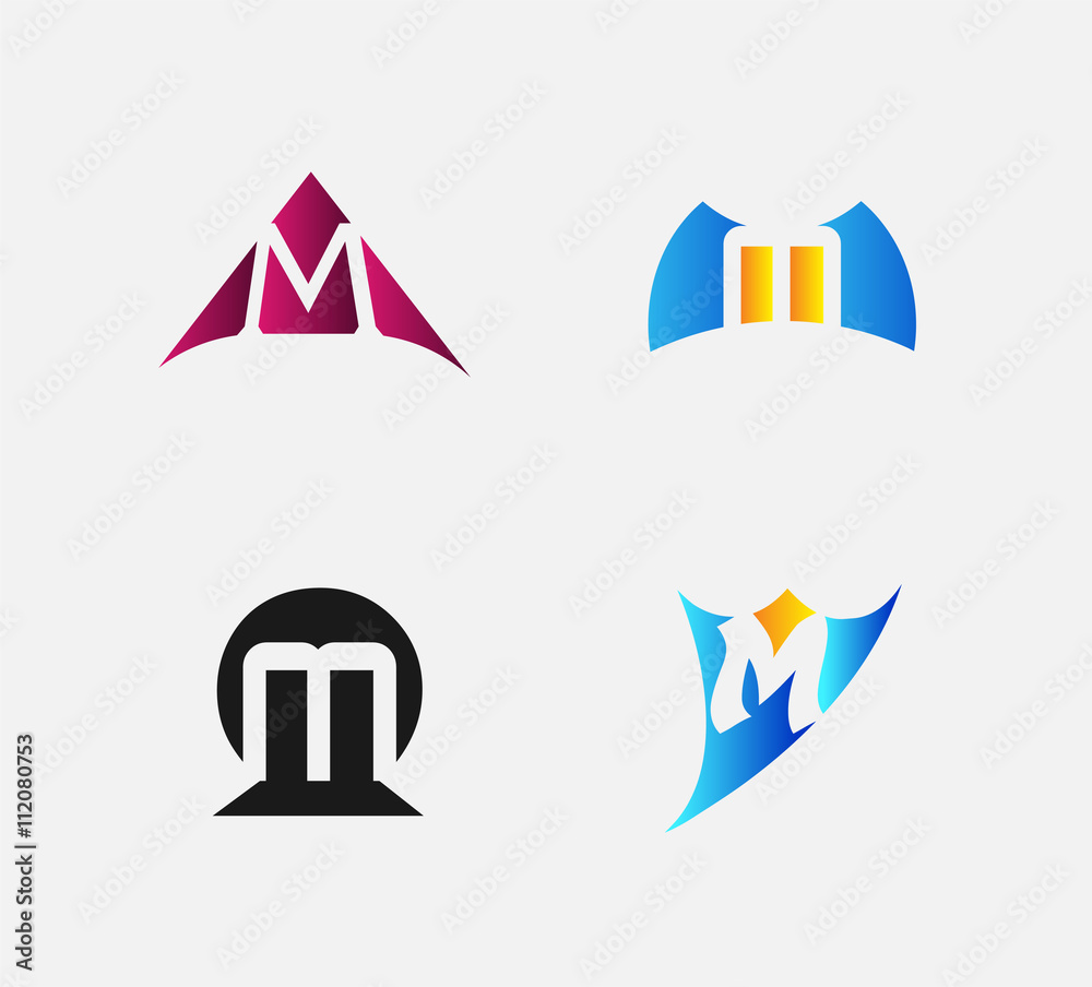 Abstract icon based on the letter a set
Abstract icon based on the letter a set