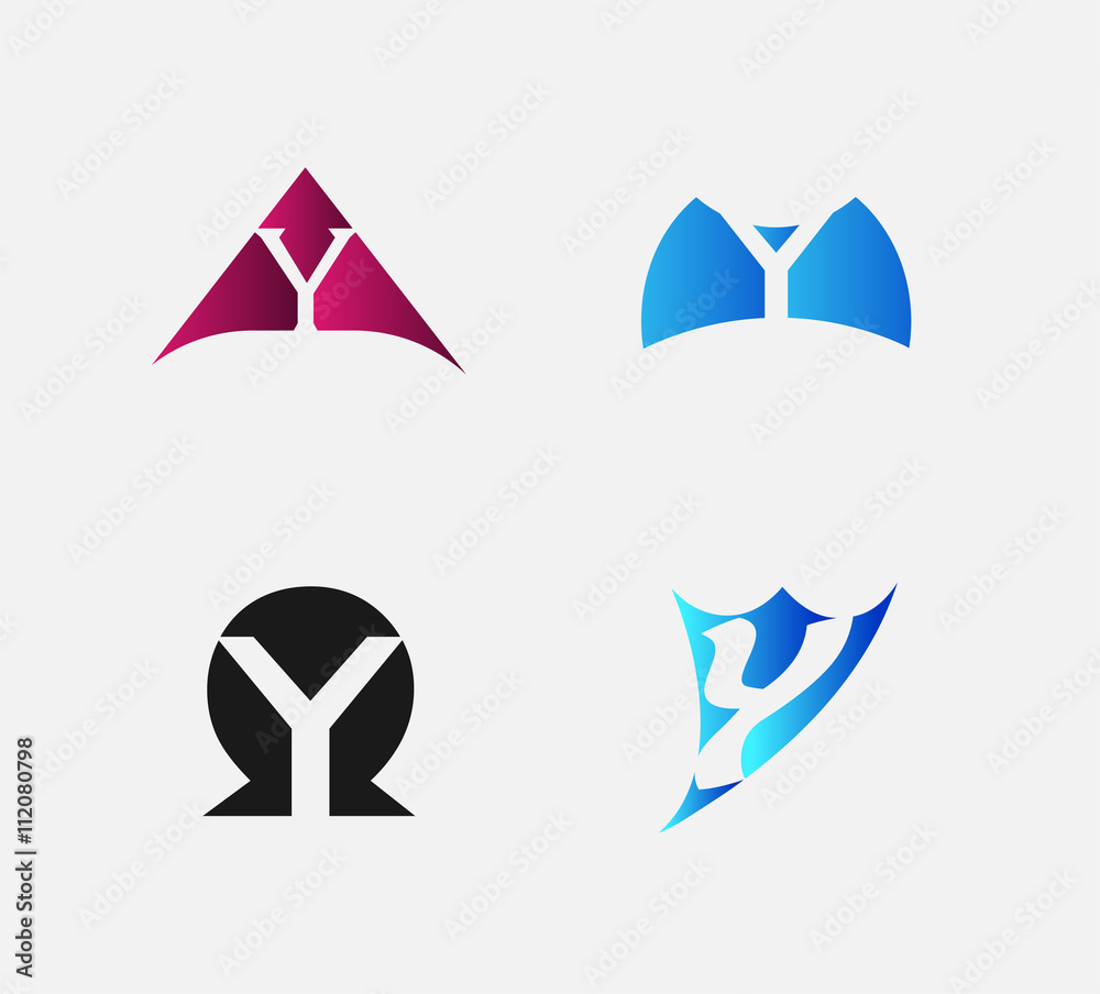 Abstract icon based on the letter a set
Abstract icon based on the letter a set