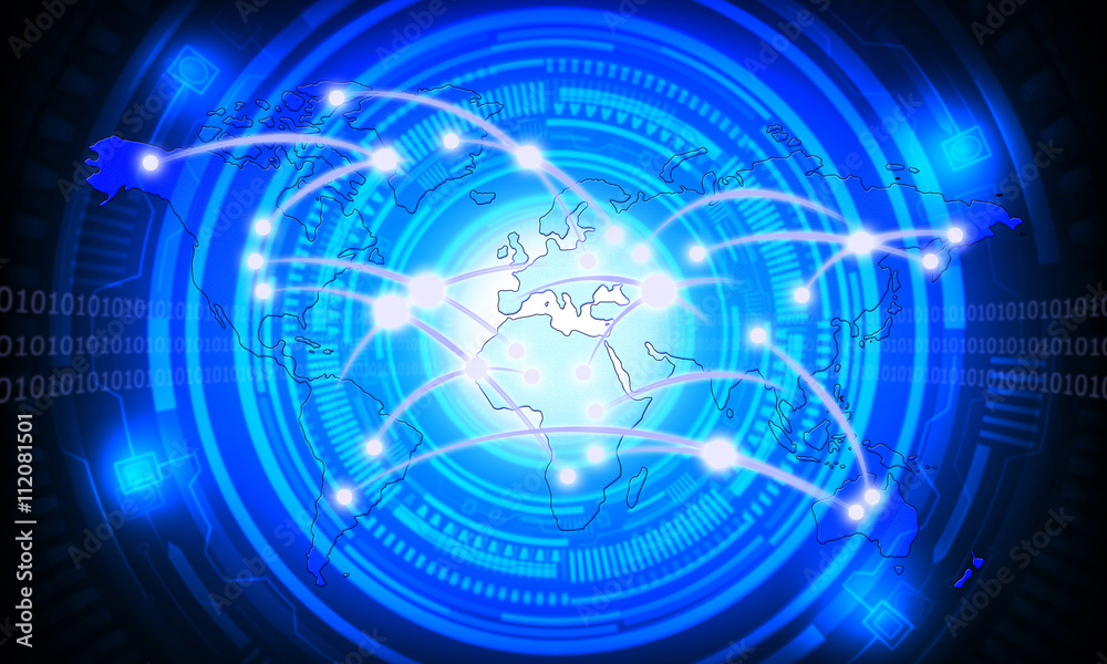 Abstract world map technology