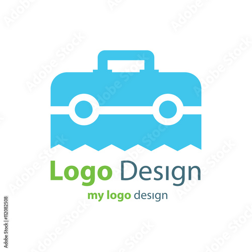 logo design vector bag  blue color