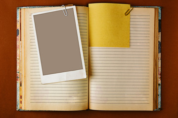 Old notebook with stained pages design
