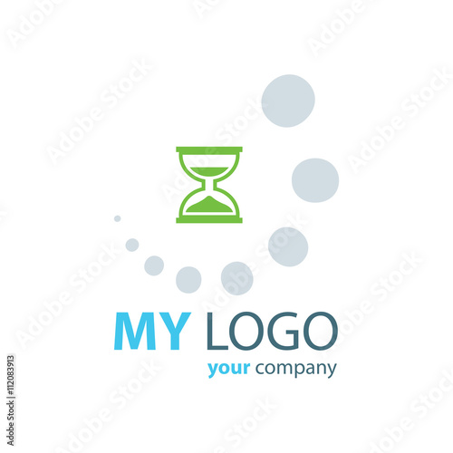 design hourglass logo green color