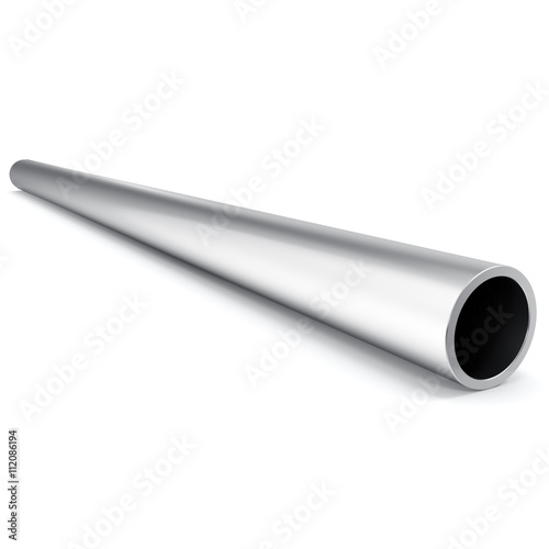 Metal pipe isolated on white background. 3d illustration