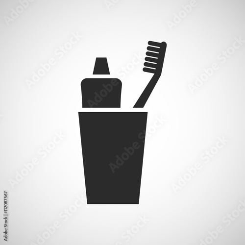 toothbrush with toothpaste icon
