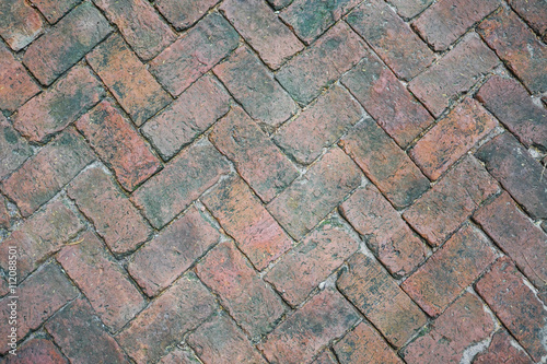 Creative old brick walkway texture