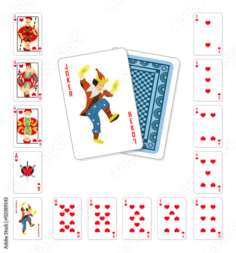 Playing cards heart oker