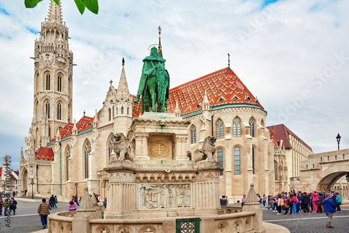 BUDAPEST, HANGARY-MAY 03, 2016: View on the Old Fisherman Bastio