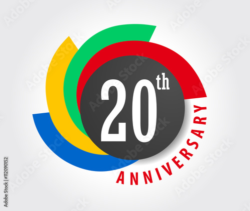 20th Anniversary celebration background, 20 years anniversary card illustration - vector eps10