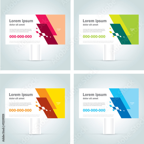 billboard geometric abstract stripes design template set