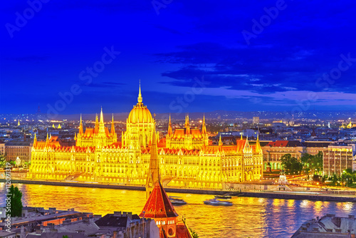 Hungarian Parliament at evening. Budapest. One of the most beaut