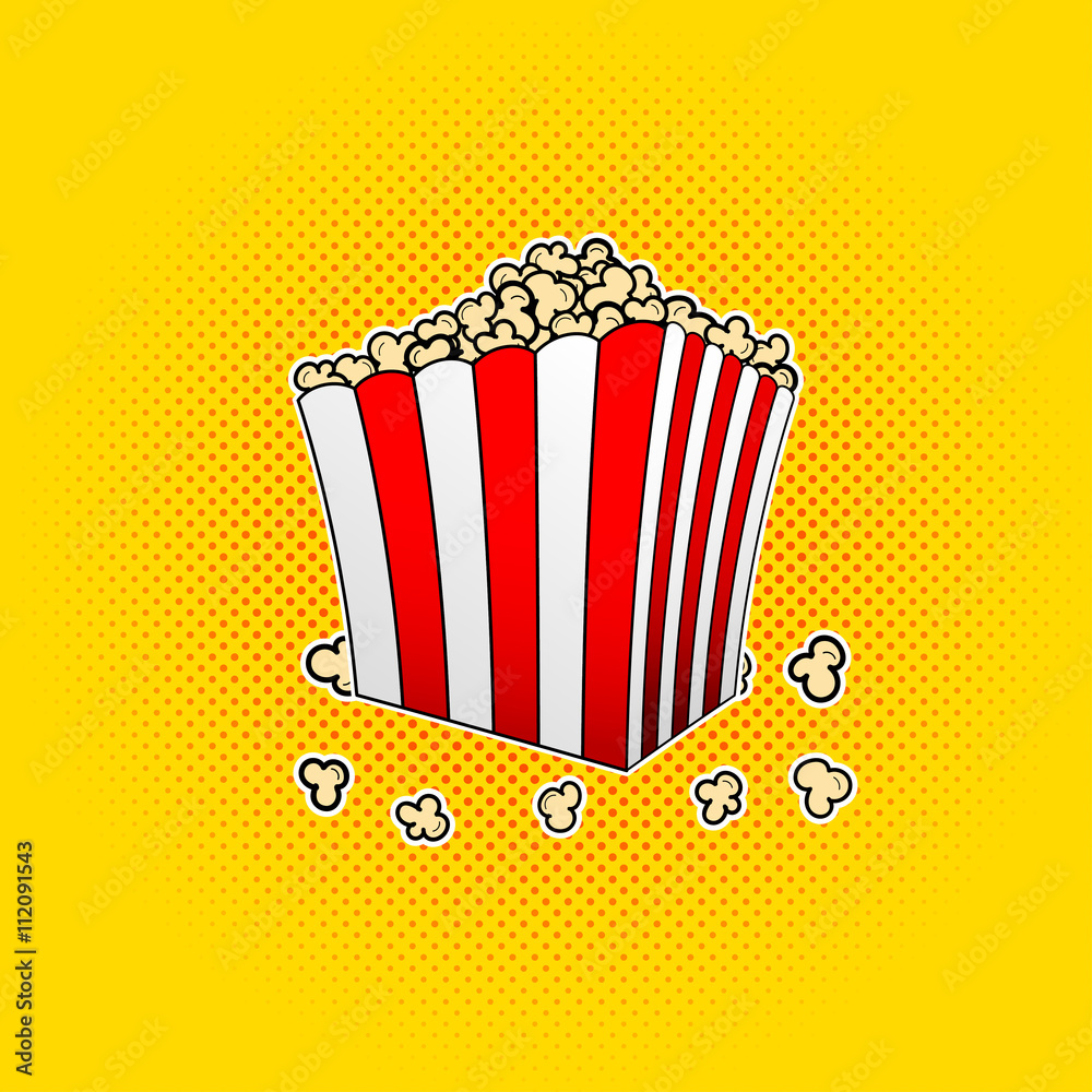 Vector popcorn box in pop art style. Stock Vector Adobe Stock