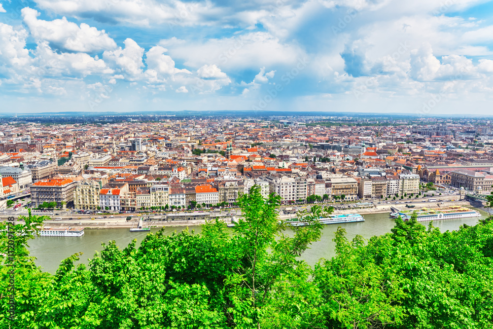 Panorama View on Budapest, from Gellert Hill.