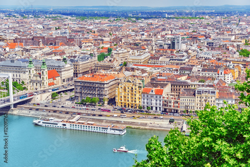 Panorama View on Budapest, from Gellert Hill.