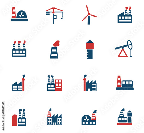 industrial building icon set