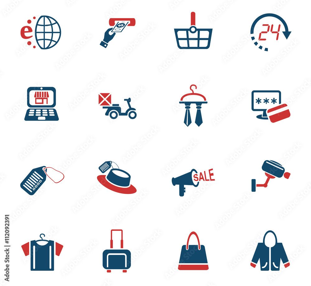 shopping and e-commerce icon set shopping and e-commerce icon set