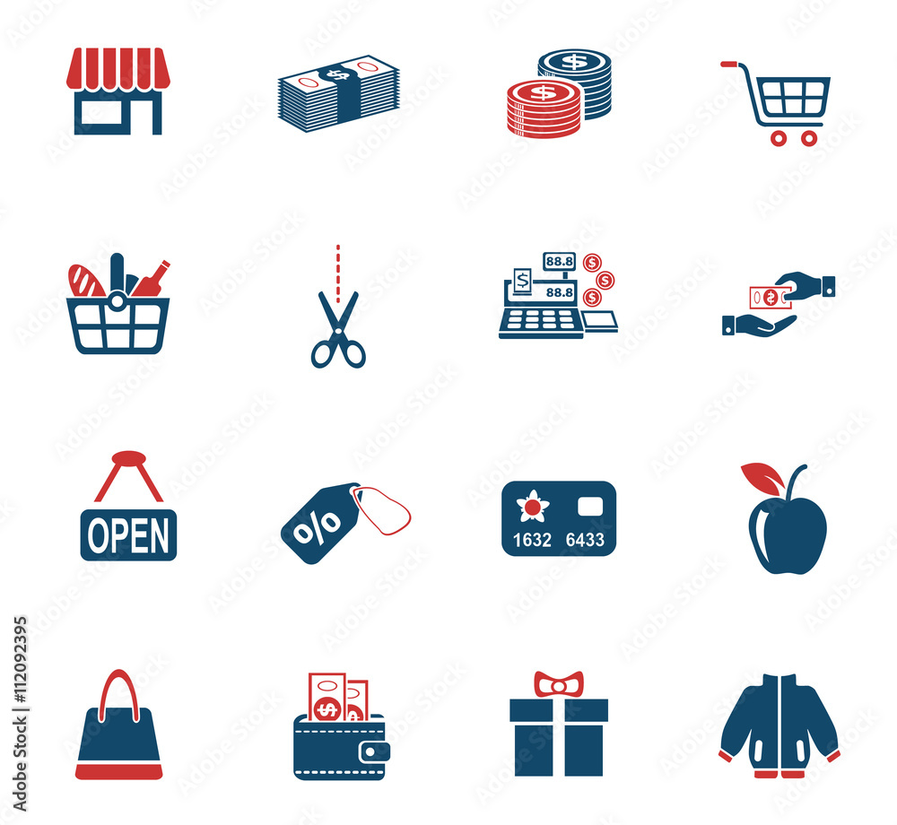 shopping icon set Stock Vector | Adobe Stock
