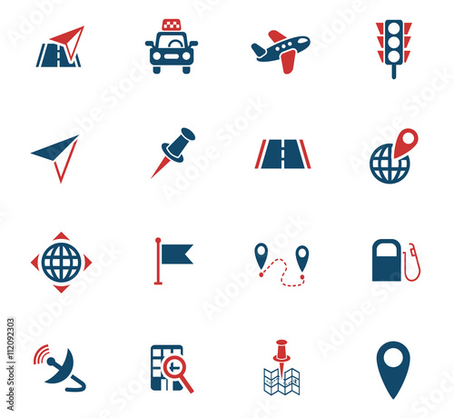 navigation ransport map icon set
