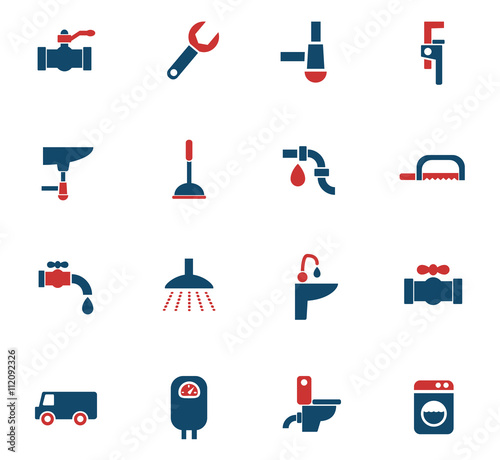 plumbing service icon set