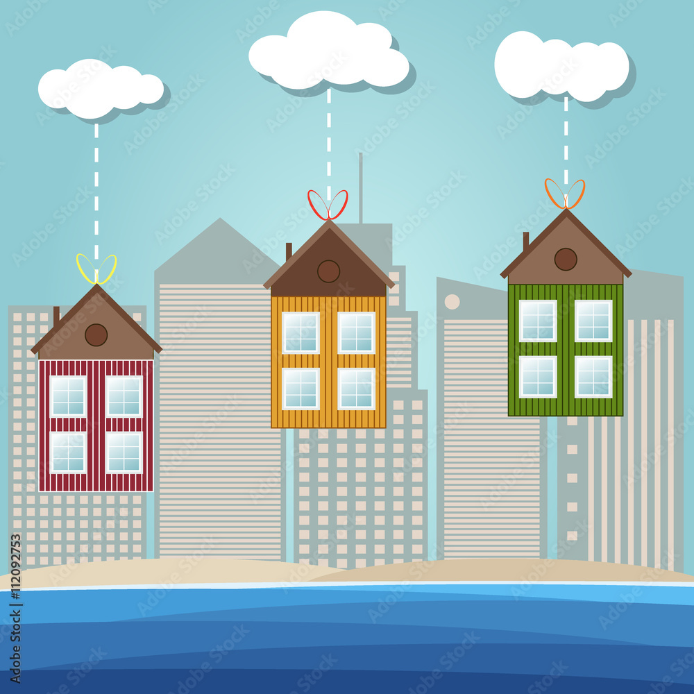 Houses For Rent / Sale. Real Estate Concept. Gifts Houses For Rent / Sale. Real Estate Concept. Gifts