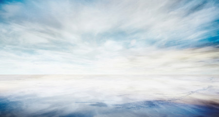 Beautiful sea level with fantasy blue sky for composite backgrounds