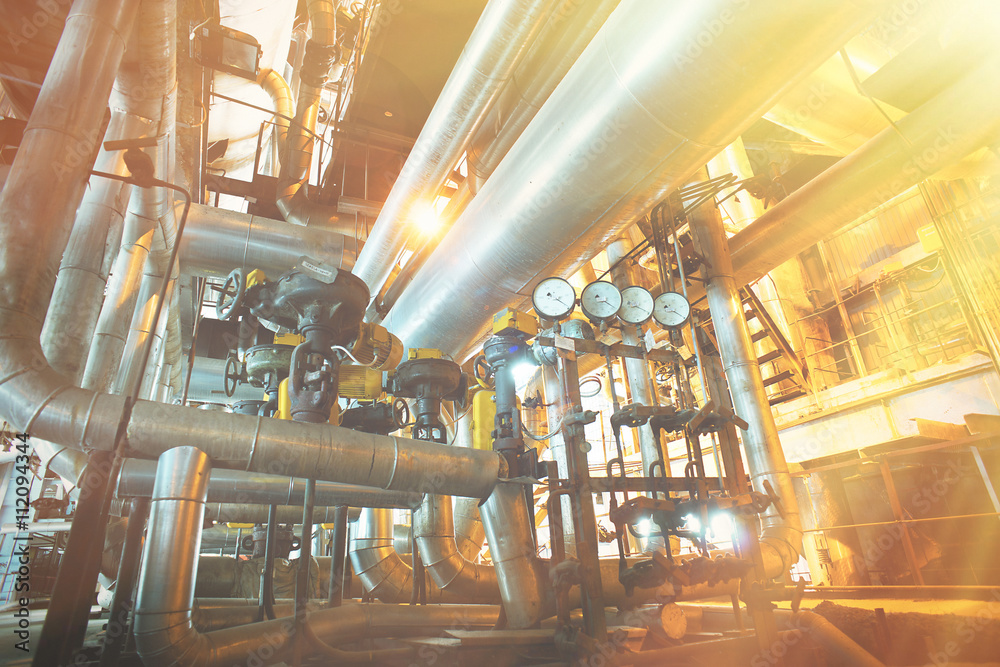 Industrial zone, Steel pipelines, valves and pumps Industrial zone, Steel pipelines, valves and pumps