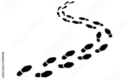 Perspektivische Fußspur / Business-Schuhe / Vektor, schwarz-weiß, freigestellt photo