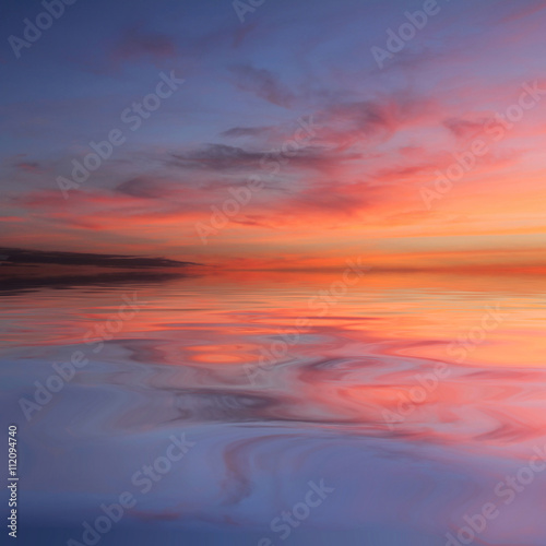 Natural background of the colorful sky and beautiful water reflection, During the time sunrise and sunset © goodze