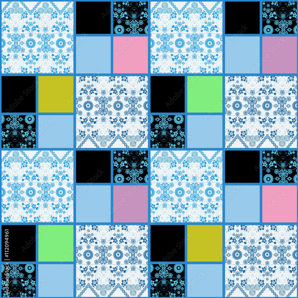 Patchwork seamless pattern lace ornament background